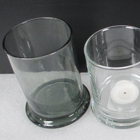 BUNDLE OF 4 HEAVY GLASS CANDLE HOLDERS - Picture 7 of 11